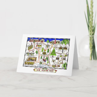 Tarjeta de Navidades del mapa del Polo Norte