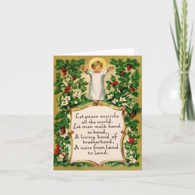 Tarjeta de Navidades del Niño Jesús Paz (Anverso)