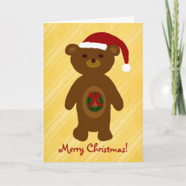 Tarjeta de Navidades del oso navideño Feliz