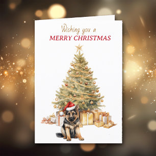 Tarjeta de Navidades del Pastor Alemán de Oro