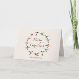 Tarjeta de Navidades del personalizado Hummingbird