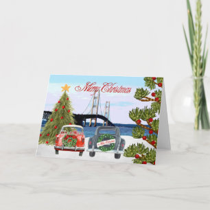 Tarjeta de Navidades del puente Mackinac