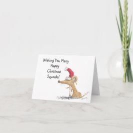 Tarjeta de Navidades del ratón feliz