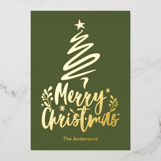 Tarjeta de Navidades del Relieve metalizado dorado (Anverso)