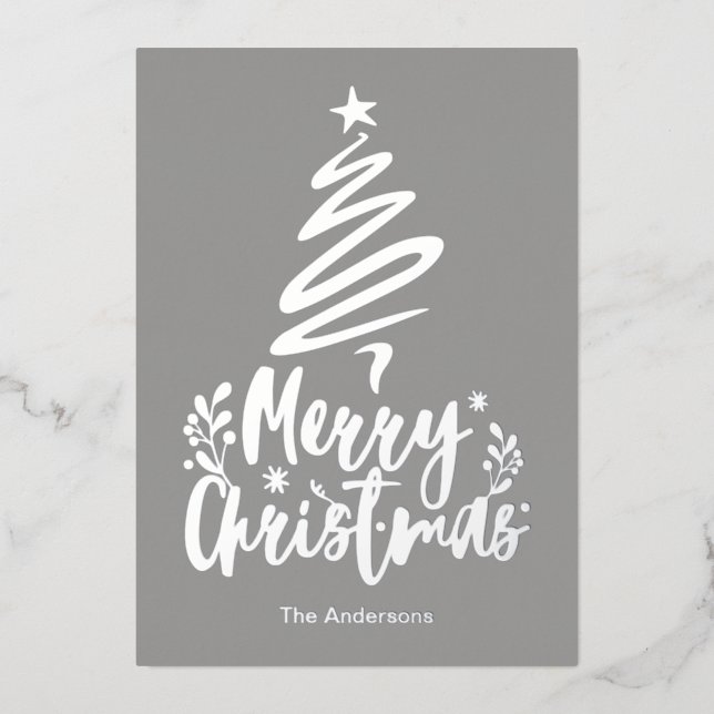 Tarjeta de Navidades del Relieve metalizado platea (Anverso)