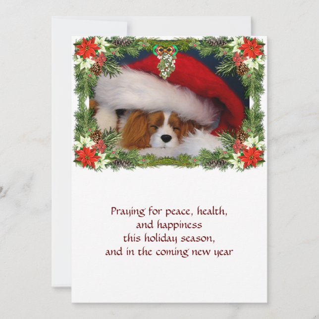 Tarjeta de Navidades del rey Charles Puppy (Anverso)