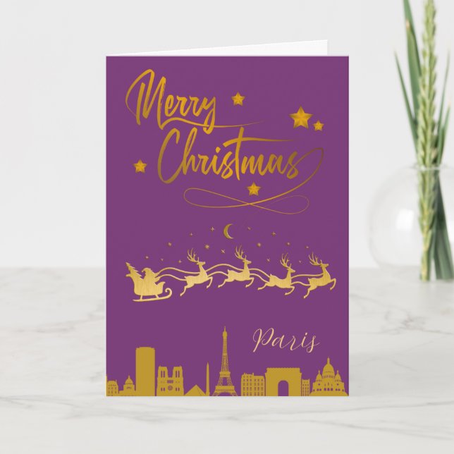 Tarjeta de Navidades del Skyline de París (Anverso)