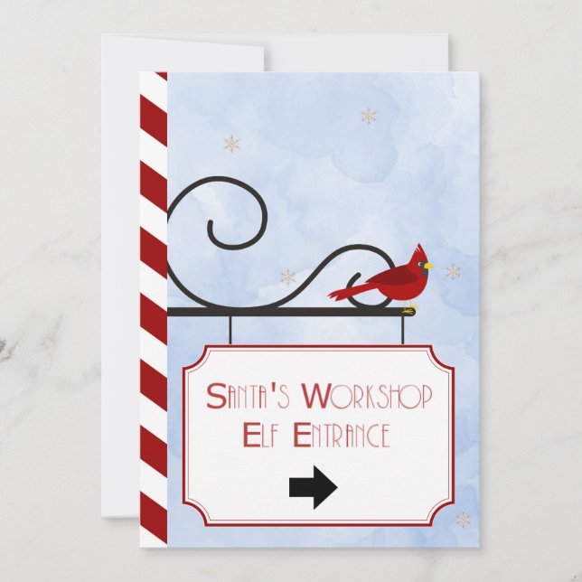 Tarjeta de Navidades del taller de Santa Claus (Anverso)