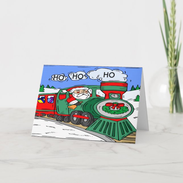 Tarjeta de Navidades del tren de Santa Claus (Anverso)