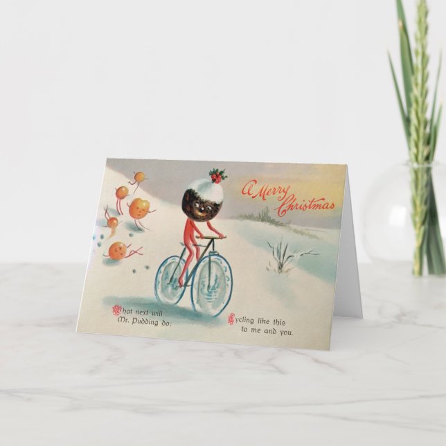 Tarjeta de Navidades del victoriano Sr. Pudding (Anverso)