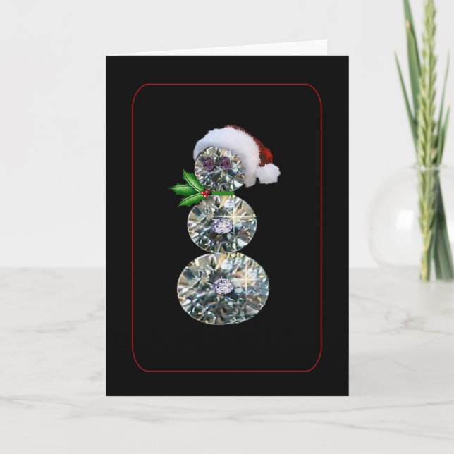 Tarjeta de Navidades Diamond Snowman (Anverso)