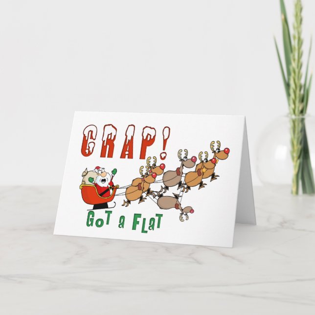 Tarjeta de Navidades divertidos a Santa Obtuvo un  (Anverso)