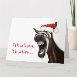 Tarjeta de Navidades divertidos, cantando burro
