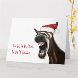 Tarjeta de Navidades divertidos, cantando burro