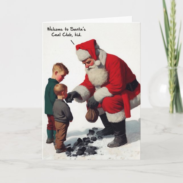 Tarjeta de Navidades divertidos - Club de carbón d (Anverso)