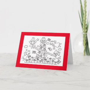 TARJETA DE NAVIDADES DIVERTIDOS COLORIZANTES DEL N