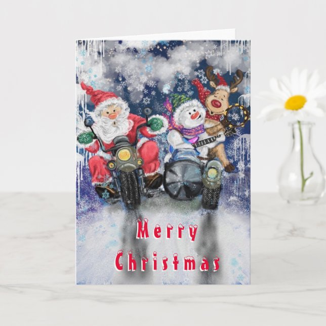 Tarjeta de Navidades divertidos con amigos felices (Planta pequeña)
