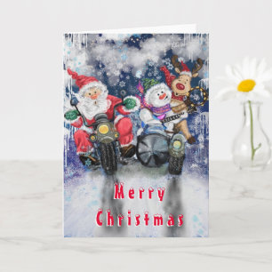 Tarjeta de Navidades divertidos con amigos felices