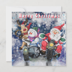 Tarjeta de Navidades divertidos con amigos felices