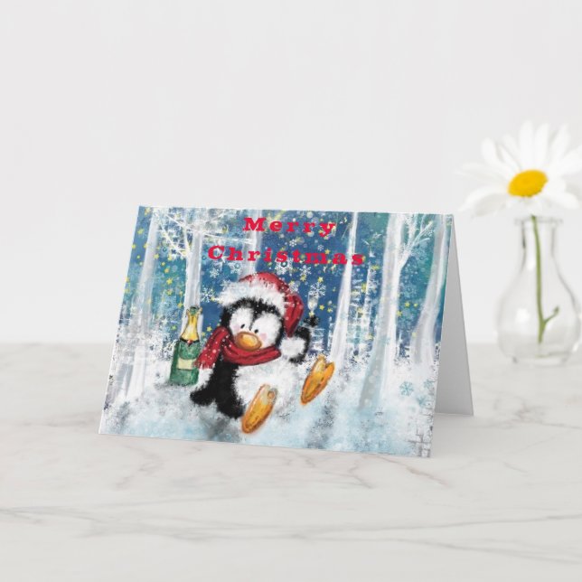 Tarjeta de Navidades divertidos con el Fiesta Peng (Planta pequeña)