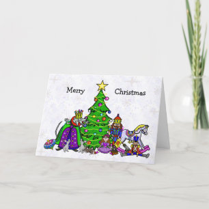 Tarjeta de Navidades divertidos de los personajes 