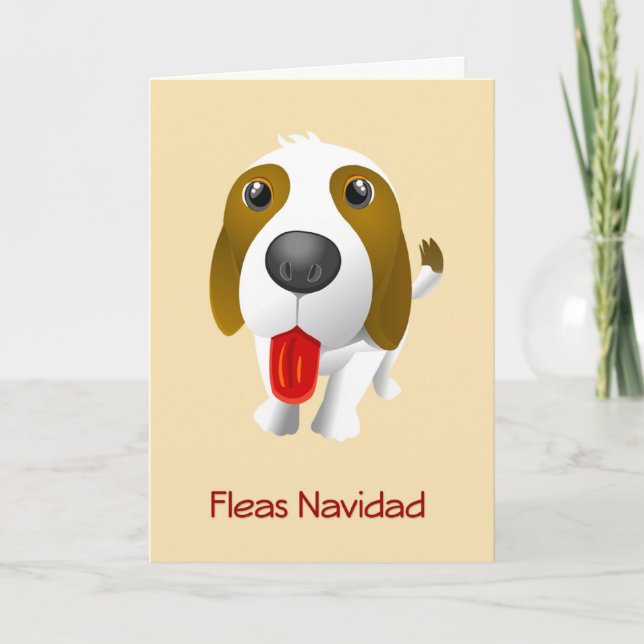 Tarjeta de Navidades divertidos de perro Fleas Nav (Anverso)