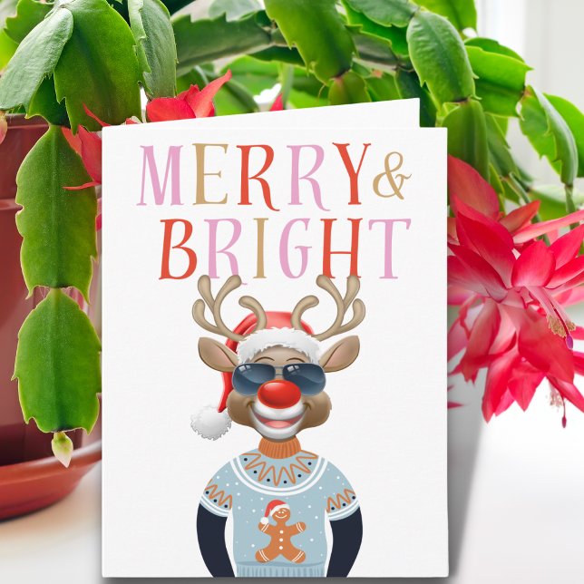 Tarjeta de Navidades divertidos de renos Guay con  (Subido por el creador)
