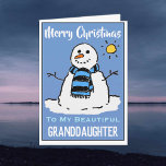 Tarjeta de Navidades divertidos de Snowman para ni<br><div class="desc">Personalizado divertido de muñecos de nieve con tarjeta de Navidades festivos. Tarjeta de navidades para una nieta.</div>