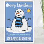 Tarjeta de Navidades divertidos de Snowman para nu<br><div class="desc">Personalizado divertido de muñecos de nieve con tarjeta de Navidades festivos. Tarjeta de navidades para nuestra maravillosa nieta.</div>