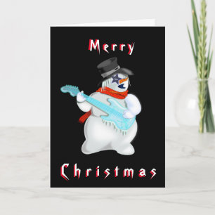 Tarjeta de Navidades divertidos de Snowman Rock