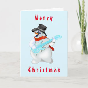 Tarjeta de Navidades divertidos de Snowman Rock Mu