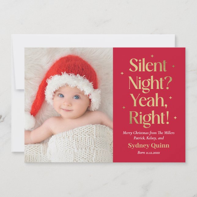 Tarjeta de Navidades divertidos del Recién nacido  (Anverso)