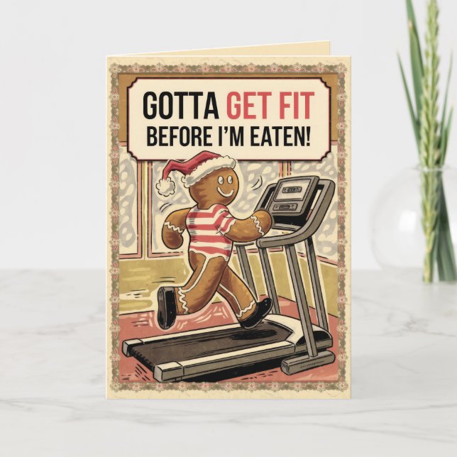 Tarjeta de Navidades divertidos EDITABLE Vintage (Anverso)