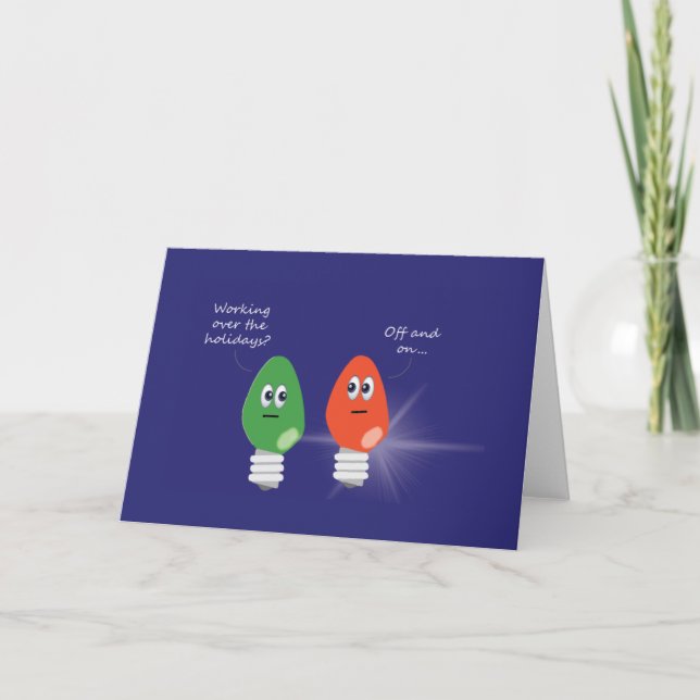Tarjeta de Navidades divertidos, encendida y apaga (Anverso)