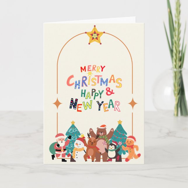 Tarjeta de Navidades divertidos festivos (Anverso)