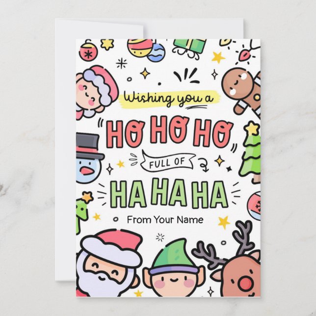Tarjeta de Navidades divertidos para tarjetas de v (Anverso)