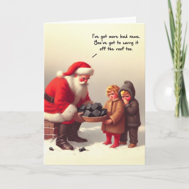 Tarjeta de Navidades divertidos - Santa en el tech (Anverso)