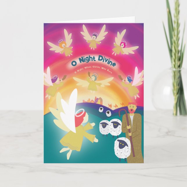 Tarjeta de Navidades divinos nocturnos (Anverso)