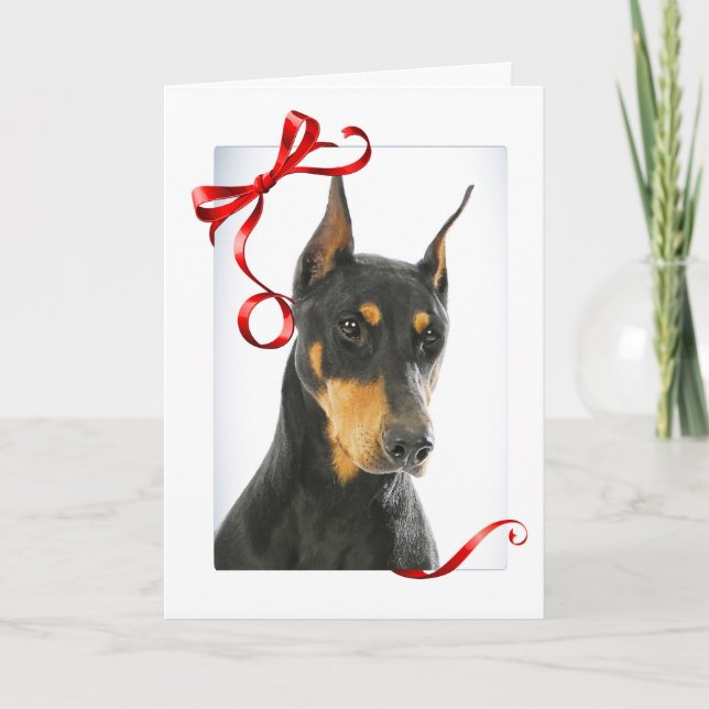 Tarjeta de Navidades Doberman (Anverso)