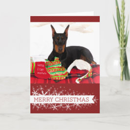 Tarjeta de Navidades Doberman Pinscher