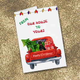 Tarjeta de Navidades Doberman Pinscher Farm Truck