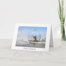 Tarjeta de navidades doblados con bola de vidrio y