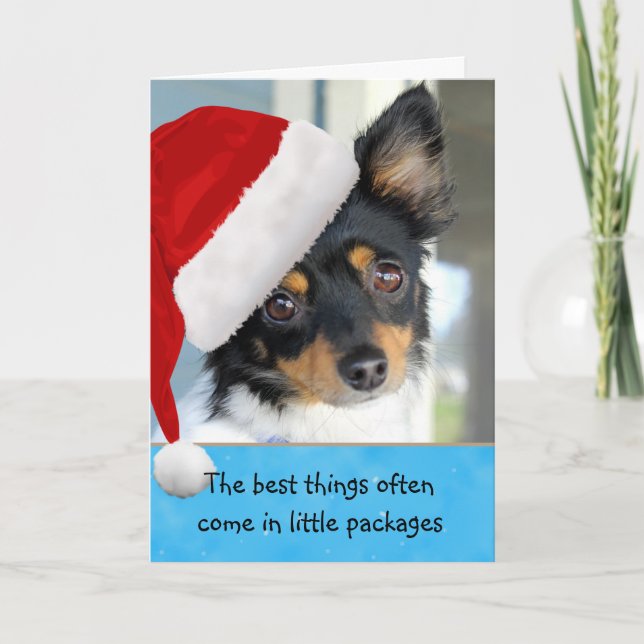 Tarjeta de Navidades Doggie para Navidades pequeño (Anverso)