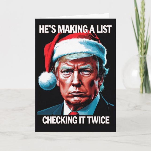 Tarjeta de Navidades Donald Trump | Festividad pat (Anverso)