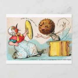 Tarjeta de navidades donde Pudding ataca a BirdLad