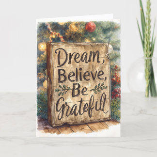 Tarjeta de navidades - Dream, Believe, Be Grreatl