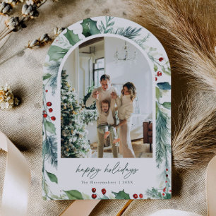 Tarjeta de Navidades Dreamy Arch Holiday Watercolo