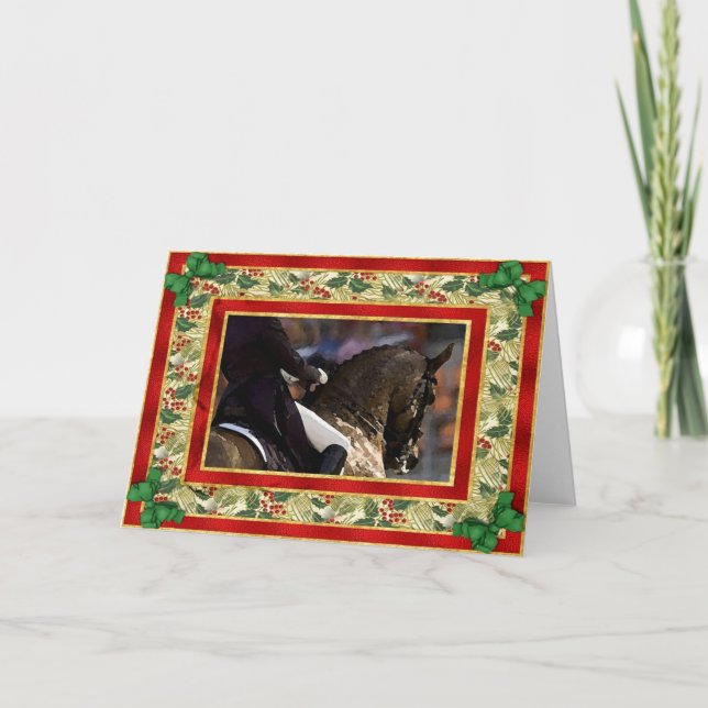 Tarjeta de Navidades Dressage Horse Blank (Anverso)