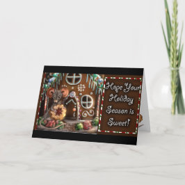 Tarjeta de Navidades dulces para el ratón Gingerbr