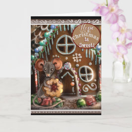 Tarjeta de Navidades dulces para el ratón Gingerbr